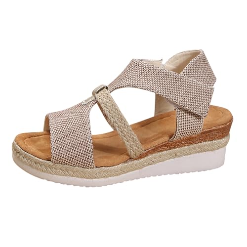 YANFJHV Sandalen Damen Mit Absatz Peeptoe Sandalette Fischmund Keilsandalen Plattform Strandsandalen Espadrilles Sandaletten Plateau Hohl Damensandalen Wedge Knöchelriemen Sommersandalen Gr.36-42 YANFJHV Sandalen Damen Mit Absatz Peeptoe Sandalette Fischmund Keilsandalen Plattform Strandsandalen Espadrilles Sandaletten Plateau Hohl Damensandalen Wedge Knöchelriemen Sommersandalen Gr.36-42 von YANFJHV