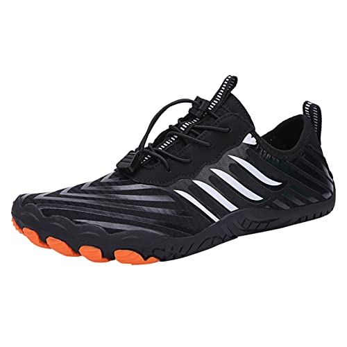 YANFJHV Sommer Wasserschuhe Männer und Frauen Schnelltrocknende Schuhe Wandern Schwimmen Tauchschuhe Tracing Schuhe Elastische Schnürstreifen Modestil Schuhe Herren Business Sneaker (Black, 37) von YANFJHV