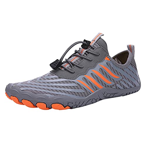 YANFJHV Sommer Wasserschuhe Männer und Frauen Schnelltrocknende Schuhe Wandern Schwimmen Tauchschuhe Tracing Schuhe Elastische Schnürstreifen Modestil Schuhe Herren Business Sneaker (Grey, 43) von YANFJHV