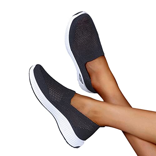 YANFJHV Sportschuhe Damen Fitness Freizeitschuhe Sneaker Aushöhlen Atmungsaktiv Einzelne Schuhe Damenschuhe Slip-On Halbschuhe Turnschuh Bequeme rutschfest Flache Schuhe Fitnessschuhe von YANFJHV