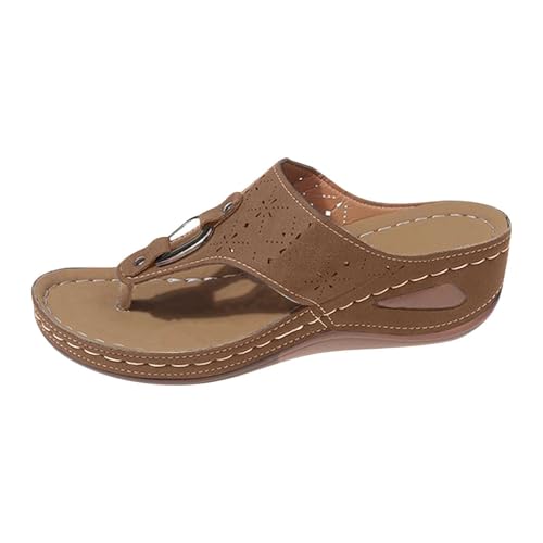 YANFJHV Zehensandalen Damen Mit Keilabsatz Peeptoe Sandaletten Slip-On Keilsandaletten Mit Zehentrenner Plateau Schlappen Hohl Flip-Flops Bequem Strandsandalen Rutschfest Sommersandalen Gr.36-43 YANFJHV Zehensandalen Damen Mit Keilabsatz Peeptoe Sandaletten Slip-On Keilsandaletten Mit Zehentrenner Plateau Schlappen Hohl Flip-Flops Bequem Strandsandalen Rutschfest Sommersandalen Gr.36-43 von YANFJHV