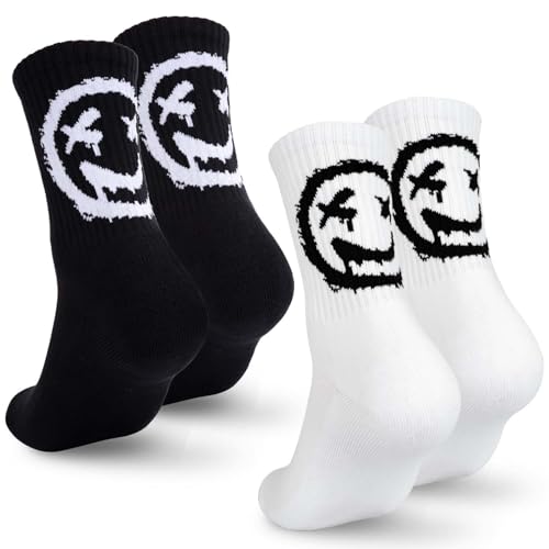 YANSYUN 2 Paar Tennissocken Herren 43-46 Frottee Sohle Sportsocken Herren Smiley Socken mit Motiv Schwarz Weiß Tennis Socken für Herren YANSYUN 2 Paar Tennissocken Herren 43-46 Frottee Sohle Sportsocken Herren Smiley Socken mit Motiv Schwarz Weiß Tennis Socken für Herren von YANSYUN