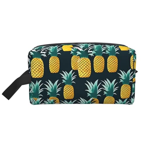 YANYU Reise-Kulturbeutel mit Ananas-Druck, mit Reißverschluss, mit Griffen, tragbarer Kosmetik-Organizer, Weiss/opulenter Garten, Einheitsgröße YANYU Reise-Kulturbeutel mit Ananas-Druck, mit Reißverschluss, mit Griffen, tragbarer Kosmetik-Organizer, Weiss/opulenter Garten, Einheitsgröße von YANYU