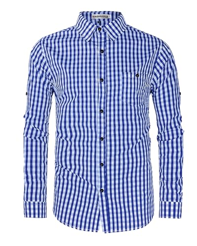 YAOBAOLE Oktoberfesthemden Herren Langarm Baumwolle Trachten Hemd Dunkelblau XL YAOBAOLE Oktoberfesthemden Herren Langarm Baumwolle Trachten Hemd Dunkelblau XL von YAOBAOLE