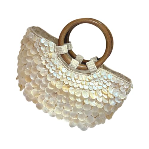 Auffällige Verzierte Abendtasche Mit Holzgriff Fashion Urlaub Handtasche Für Reisezubehör Aufbewahrung Handgewebter Schale Dekorierter Strandtasche Auffällige Verzierte Abendtasche Mit Holzgriff Fashion Urlaub Handtasche Für Reisezubehör Aufbewahrung Handgewebter Schale Dekorierter Strandtasche von YAOGUI
