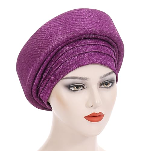 Bequeme Turban Kappen Geeignet Für Den Täglichen Gebrauch Damen Kopfwickel Glitzernde Kopfbedeckung Beanies Headwrap Damen Kopfwickel von YAOGUI
