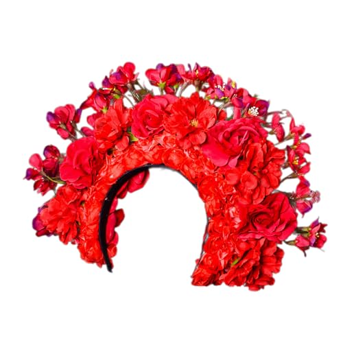 Böhmischer Rosenkranz, Strandblumen, Girlanden, Blumen-Haarband, Hochzeitskränze, Haarband für Frauen und Mädchen, doppelseitig, Seidenblumen von YAOGUI