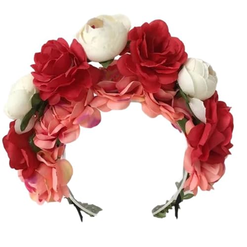 Braut Girlanden Party Hochzeit Blumen Stirnband Strand Kopfbedeckung Haarband Mädchen Haarschmuck Frauen Kopf Hoop Frauen Blumen Haarbänder von YAOGUI