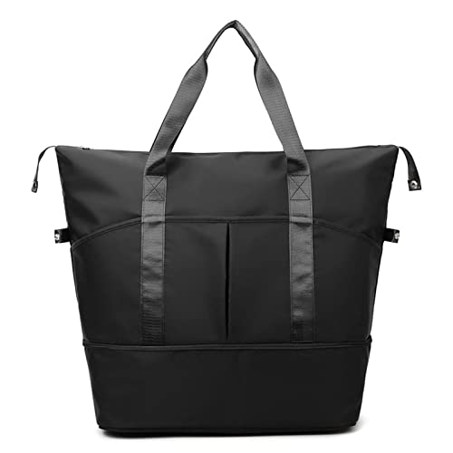 YAOGUI Reisetasche, Kabinentasche, Tasche für Damen, Turnbeutel, groß, erweiterbar, Reise-Wochenendtasche, Handgepäck, Workout-Tasche, Übernachtungstasche, Bk#, 16.53x8.66x11.02in von YAOGUI