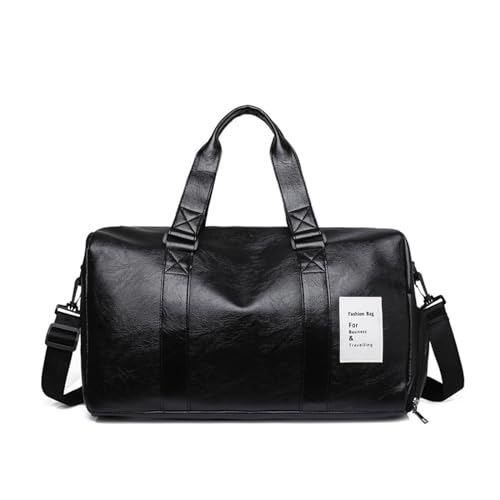 YAOGUI Reisetasche, Kabinentasche, leichte Reisetasche für kurze Reisen, Fitness, Seesack für Sport, Wochenenden, Übernachtung, PU-Handtasche, Turnbeutel für Damen und Herren, Bk#, 15.75x9.45x9.45inch von YAOGUI