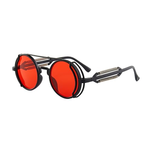 YAOGUI Runde farbige Gläser im Vintage-Stil, polarisierte Gläser, Schutz, Steampunk-Outdoor-Brille, Unisex YAOGUI Runde farbige Gläser im Vintage-Stil, polarisierte Gläser, Schutz, Steampunk-Outdoor-Brille, Unisex von YAOGUI