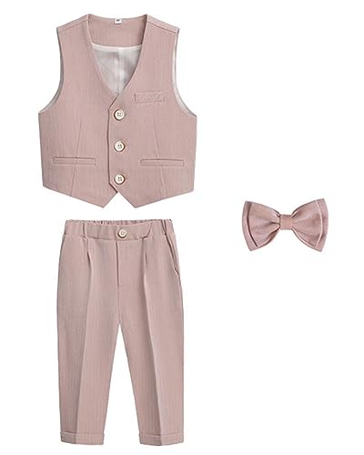 YAOTT Gentleman-Anzug Jungen Britischer Stil Smoking-Blazer Hochzeit Taufe Jacke Hose Formeller Anzug Kostümpartykleidung Outfits-Set für Hochzeits-Abschlussball PinkMJ3 YAOTT Gentleman-Anzug Jungen Britischer Stil Smoking-Blazer Hochzeit Taufe Jacke Hose Formeller Anzug Kostümpartykleidung Outfits-Set für Hochzeits-Abschlussball PinkMJ3 von YAOTT
