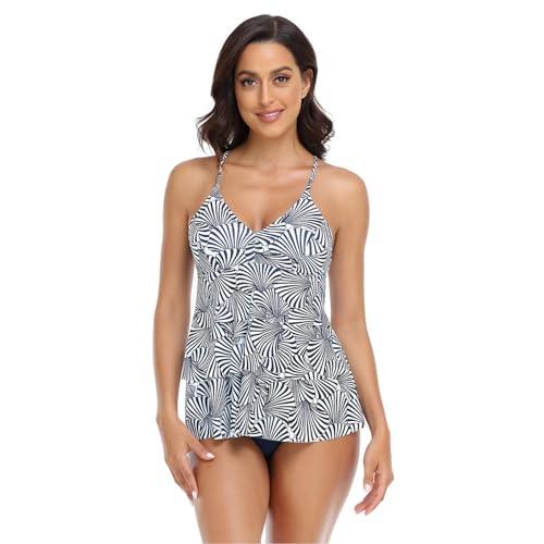 YAPAILANG Tankini, V-Ausschnitt, Blumendruck, Damen-Badeanzug, fließendes Neckholder, Badeanzug, Kleid, bescheidene Bademode, Tanktop, Tanktop, Tankini, 2-teilig YAPAILANG Tankini, V-Ausschnitt, Blumendruck, Damen-Badeanzug, fließendes Neckholder, Badeanzug, Kleid, bescheidene Bademode, Tanktop, Tanktop, Tankini, 2-teilig von YAPAILANG