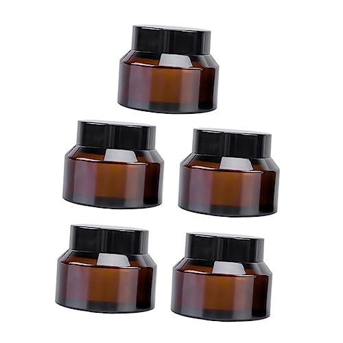 YARNOW Cremedose 5 STK Braune Glasflasche Kerzenhalter Kerzenständer Gläser Machen Leere Sahneflaschen Augencreme Flaschen Braunes Lichtdichtes Cremetiegel Reiseflasche Tragbar Reisen von YARNOW