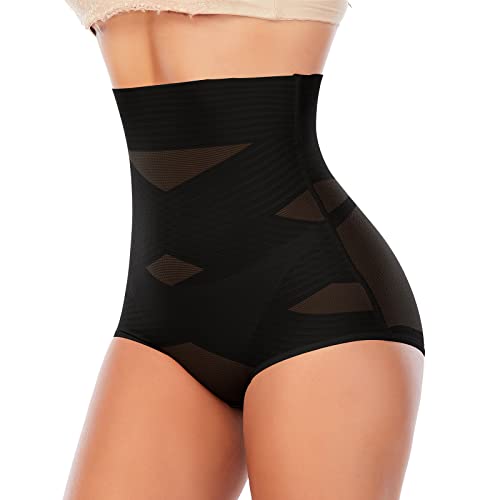 YARRCO Bauchweg Unterhose Damen Shapewear Miederhose Hohe Taille Miederslips Body Shaper Figurformende Unterwäsche (Schwarz, 2XL) von YARRCO