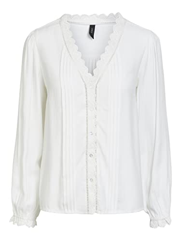 YAS Damen YASELLEN 3/4 Shirt FT Bluse, Weiß (Star White Star White), Small (Herstellergröße: S) von YAS