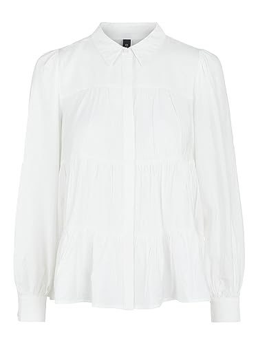 YAS Damen Yaspala S. Noos L S Shirts, Star White, L EU von YAS