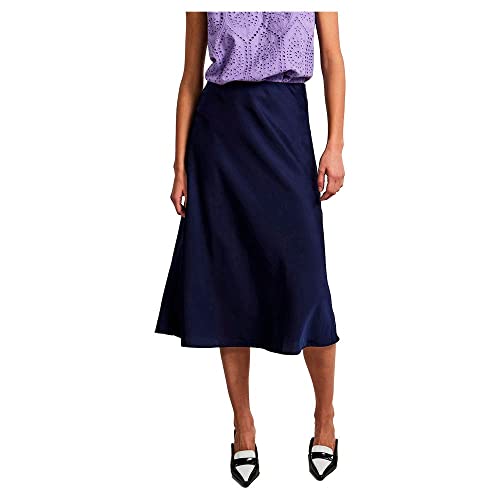 YAS Damen Yaspastella Hw Midi Skirt Noos Rock, Evening Blue, S EU von YAS