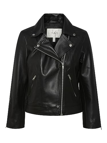 Y.A.S Damen YASPHIL 7/8 Leather Jacket NOOS Lederjacke, Black, XL von YAS