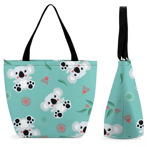 Cartoon-Koala Damen Handtasche Shopper Umhängetasche Schultertasche Tragetasche Mit Reißverschluss 28.5x18x32.5cm Cartoon-Koala Damen Handtasche Shopper Umhängetasche Schultertasche Tragetasche Mit Reißverschluss 28.5x18x32.5cm von YBQLNP