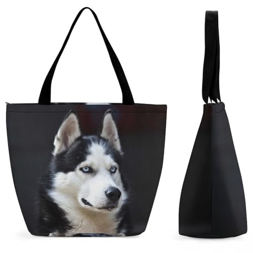 YBQLNP Husky Damen Handtasche Shopper Umhängetasche Schultertasche Tragetasche Mit Reißverschluss 28.5x18x32.5cm YBQLNP Husky Damen Handtasche Shopper Umhängetasche Schultertasche Tragetasche Mit Reißverschluss 28.5x18x32.5cm von YBQLNP