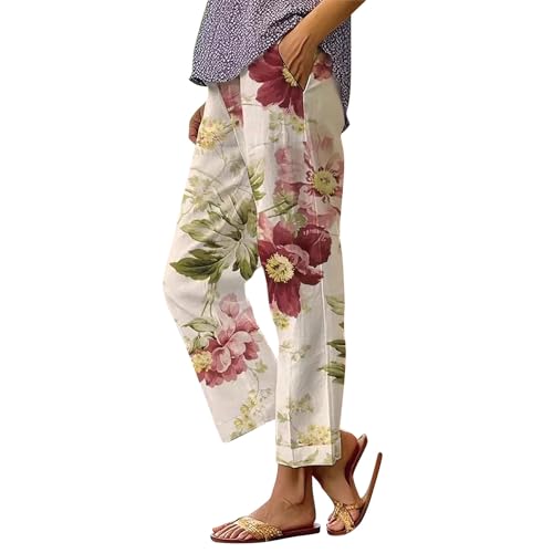 YCBMINGCAN Damen Sommer Hosen Leinenhose für Damen Lange Leichte Freizeithose Elegante Sommerhose Leicht Hoher Taille Stoffhose Freizeithosen Große Größen Hosen Strandhose Mit Taschen YCBMINGCAN Damen Sommer Hosen Leinenhose für Damen Lange Leichte Freizeithose Elegante Sommerhose Leicht Hoher Taille Stoffhose Freizeithosen Große Größen Hosen Strandhose Mit Taschen von YCBMINGCAN
