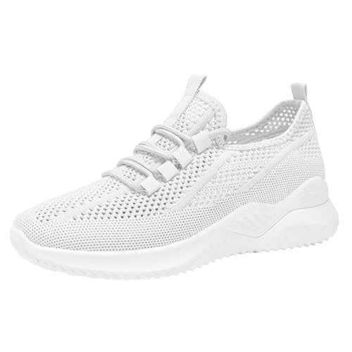 YCBMINGCAN Damenschuhe Ethnische Freizeitschuhe Sommermode Hohl Atmungsaktiv Flacher Absatz Weiche Sohle Freizeitschuhe Damen Schuhe Schwarz Sneaker (White, 37) von YCBMINGCAN