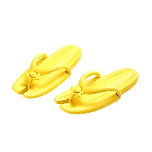 YCBMINGCAN Einweg-Reise für Unternehmen faltbare Paare Strand Internet Flip-Flops Hotel Bad Slip Hausschuhe Pflege Schuhe Damen Altenpflege (Yellow, 37) von YCBMINGCAN