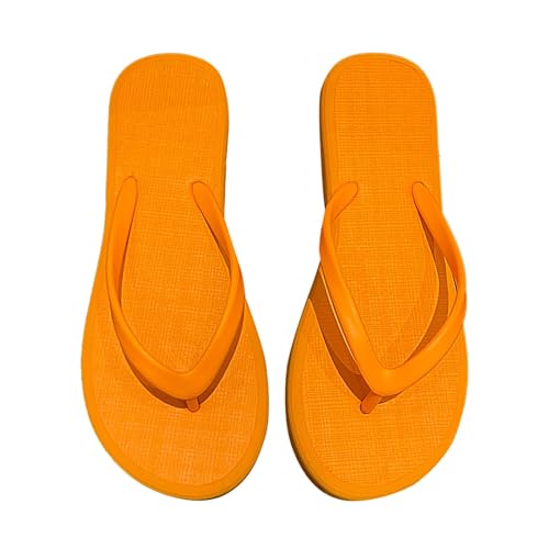 YCBMINGCAN Flip-Flops für Damen, rutschfest, für den Sommer, für den Strand, schwarze Flip-Flops mit Stollen Damenschuhe 43 Pumps (Orange, L) von YCBMINGCAN