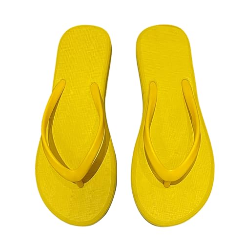 YCBMINGCAN Flip-Flops für Damen, rutschfest, für den Sommer, für den Strand, schwarze Flip-Flops mit Stollen Damenschuhe 43 Pumps (Yellow, M) von YCBMINGCAN