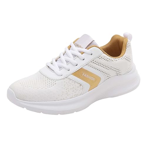 YCBMINGCAN Frühlingsmode Damen Sneakers Damen Laufschuhe Bequeme Freizeitschuhe Schuhe Damen Absatz (White, 41) von YCBMINGCAN