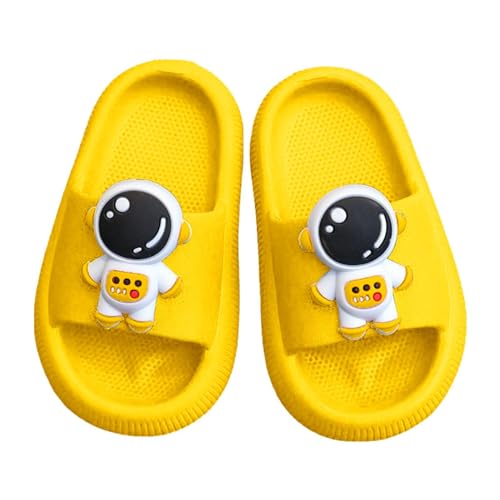 YCBMINGCAN Hausschuhe Mädchen Dusche Sandale Sommer Cartoon rutschfeste Badezimmer Wasserschuhe für Kleinkind Kinder Hausschuhe Schlappen (Yellow, 26 Toddler) von YCBMINGCAN