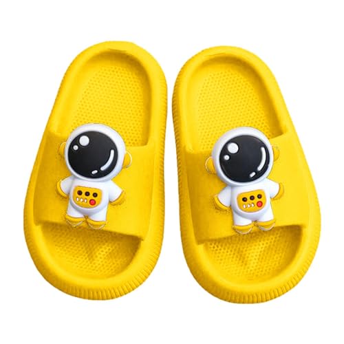 YCBMINGCAN Hausschuhe Mädchen Dusche Sandale Sommer Cartoon rutschfeste Badezimmer Wasserschuhe für Kleinkind Kinder Hausschuhe Schlappen (Yellow, 28 Little Child) von YCBMINGCAN