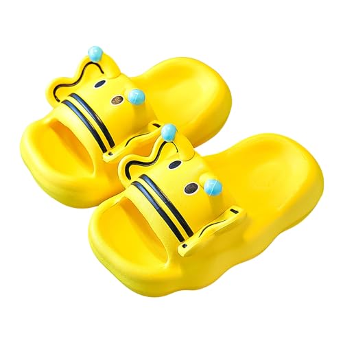 YCBMINGCAN Kleinkind Kinder Mädchen Sommer Cartoon Indoor und Outdoor Tragen rutschfeste Flip Flops Coole Hausschuhe Hausschuhe Kids (Yellow, 25.5 Toddler) von YCBMINGCAN