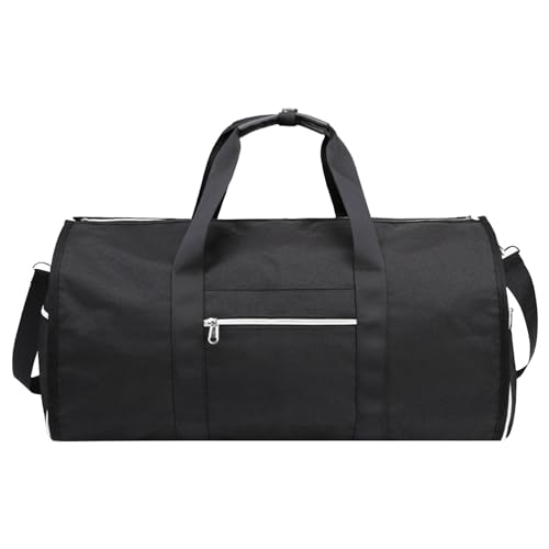 YCBMINGCAN Tasche Reisetasche Faltbare Kleidung Kleidersack mit Schuhbeutel Großraumanzug Handgepäck Wochenend-Reise Kleidersack Taschen Für Yogamatten (Black, One Size) von YCBMINGCAN