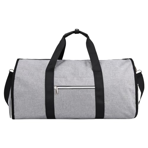 YCBMINGCAN Tasche Reisetasche Faltbare Kleidung Kleidersack mit Schuhbeutel Großraumanzug Handgepäck Wochenend-Reise Kleidersack Taschen Für Yogamatten (Grey, One Size) von YCBMINGCAN