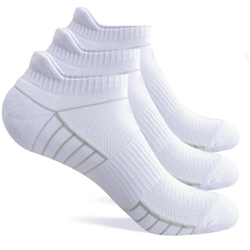 YCQQPRO Socken Herren 43-46, Sneaker Socken Damen 39-42, Sportsocken 35-38, Baumwolle Laufsocken Atmungsaktiv, Kurz Knöchel Gepolsterte Socken, 3/6 Paar von YCQQPRO