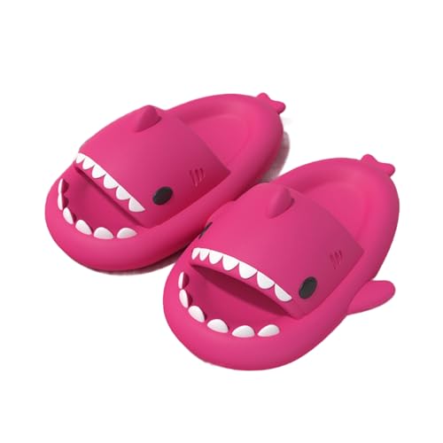 YCYATS Hai Schlappen Shark Slides, Cloud Shark Pillow Slippers, Hausschuhe Unisex Badeschuhe für Sommer (Rose Rot, Erwachsene, Damen, 36, Numerisch (von/bis), EU Schuhgrößensystem, 37, M) von YCYATS