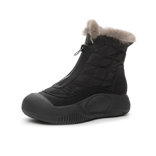 YCYATS Swisszauber Schneestiefel Wasserdicht, Efütterte Warme Rutschfeste Skistiefel (Schwarz, Erwachsene, Damen, 38, Numerisch, EU Schuhgrößensystem, M) von YCYATS