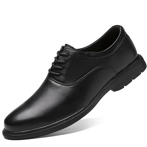 YDNH Formale Schuhe Kleid Oxford for Männer Schnüren Runde Kappe Leder Einfarbig Oxford Schuhe rutschfeste Gummisohle rutschfeste Party(Size:44.5 EU) von YDNH