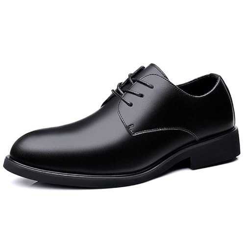 YDNH Formale Schuhe for Herren for Schnüren, einfarbig, spitzer Zehenbereich, veganes Leder, Derby-Schuhe, Blockabsatz, rutschfest, Low-Top, Anti-Rutsch-Party(Size:39 EU) von YDNH