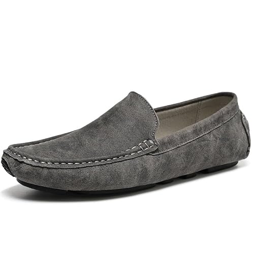 YDNH Loafer for Herren, veganes Leder, Mokassins for Fahren, Leichter, Flacher Absatz, rutschfest, lässig, modisch, Slip-on(Color:Khaki,Size:40 EU) von YDNH