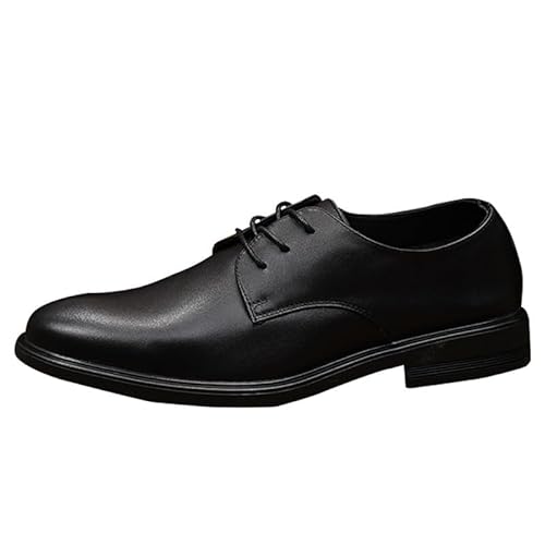 YDNH Oxford-Schuhe for Herren, Schnürung, runde Zehen, PU-Leder, Derby-Schuhe, rutschfest, Low-Top, Blockabsatz, Business(Size:42 EU) von YDNH