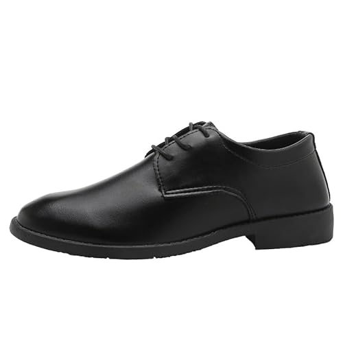 YDNH Oxford-Schuhe for Herren, mit Schnürung, runde Zehenpartie, veganes Leder, Derby-Schuhe, rutschfest, Blockabsatz, rutschfest, Business(Color:Schwarz,Size:39 EU) von YDNH