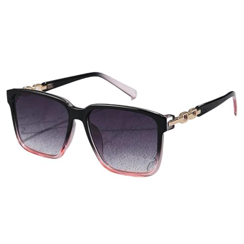YDRABFLE Damen-Sonnenbrille Damen Sonnenbrille Quadratische Art Sonnenbrille Zubehör Gradient Lens Brillen Weiblich-Schwarz Pink von YDRABFLE