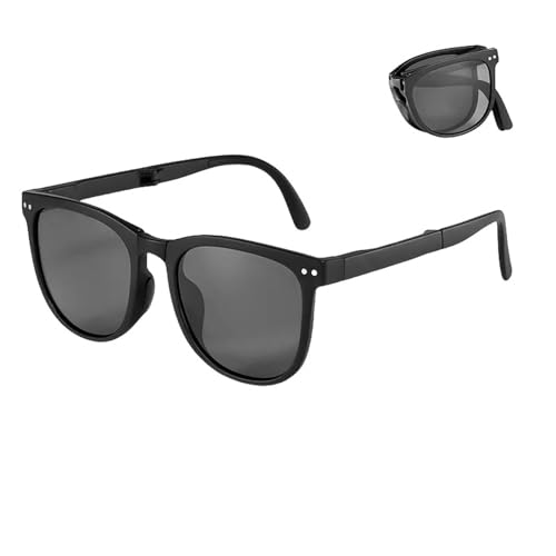 YDRABFLE Damen-Sonnenbrille Faltbare Sonnenbrille, Tragbarer, Ultraleichter Sonnenschutz, Uv-Schutz, Sonnenbrille Für Männer Und Frauen-Schwarz von YDRABFLE