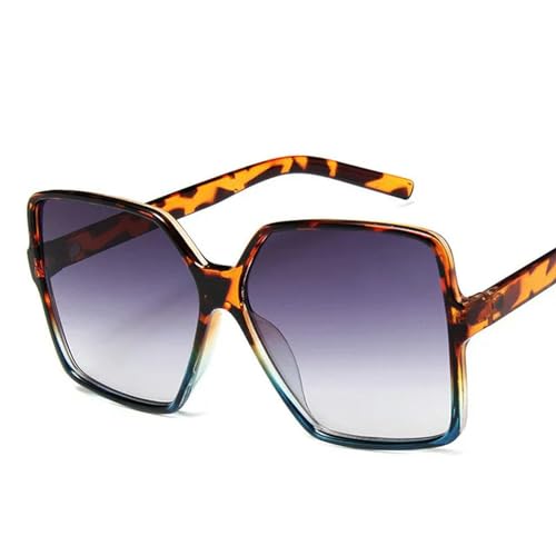 YDRABFLE Damen-Sonnenbrille Frauen Oversize Sonnenbrille Gradient Kunststoff Weibliche Sonnenbrille-C3-Sonstige von YDRABFLE