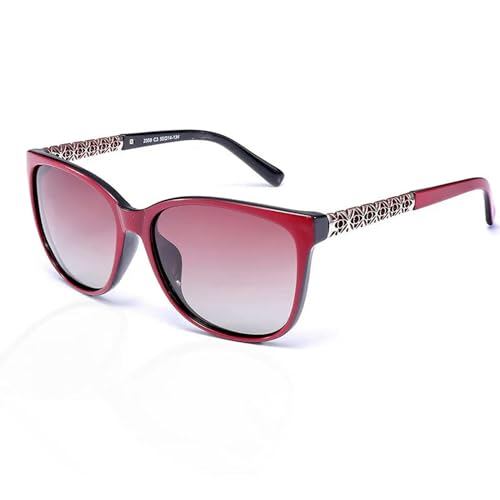 YDRABFLE Damen-Sonnenbrille Rimless Frauen Sonnenbrille Für Männer Vintage Square Frame Sonnenbrille Weibliche Schatten Eyewear-2359-Rot von YDRABFLE