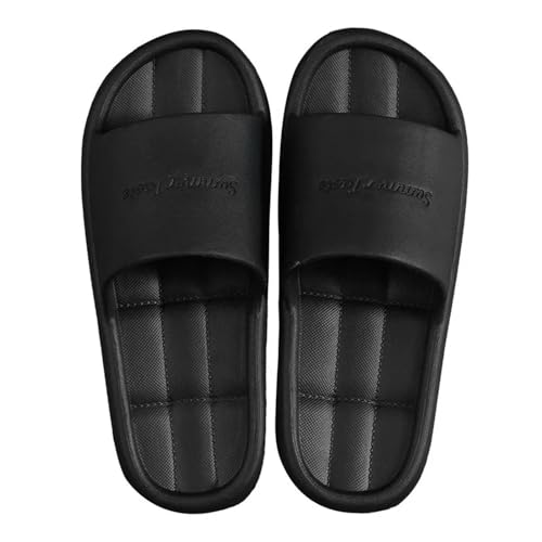 YDRABFLE Sommerhausschuhe Frauen Hausschuhe Cloud Kissen Dias Sommer Weiche Dicke Plattform Home Männer Indoor Anti-Rutsch Flat Flip Flops-B-Schwarz-36-37 (Passend 35-36) von YDRABFLE