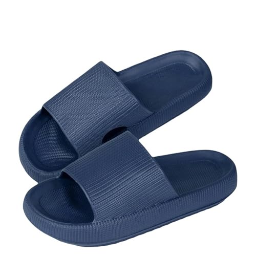 YDRABFLE Sommerhausschuhe Hausschuhe Frauen Leichte Schuhe Mann Weiche Sohle Plattform Sandalen Frau Flip Flops Rutschfeste Strandrutschen-3,5Cm Blau-38-39 von YDRABFLE